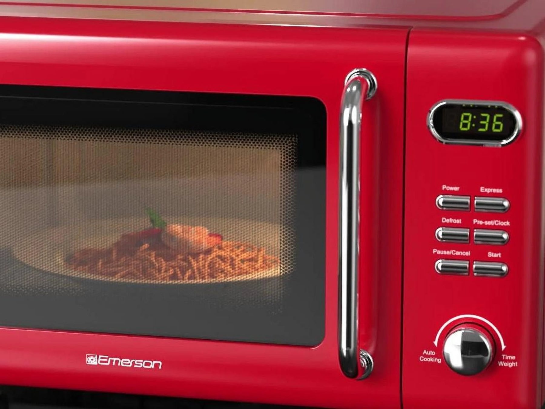 Emerson 0.7 cu ft, 700W Red Retro Countertop Microwave Oven, MWR7020RD - Product image 5