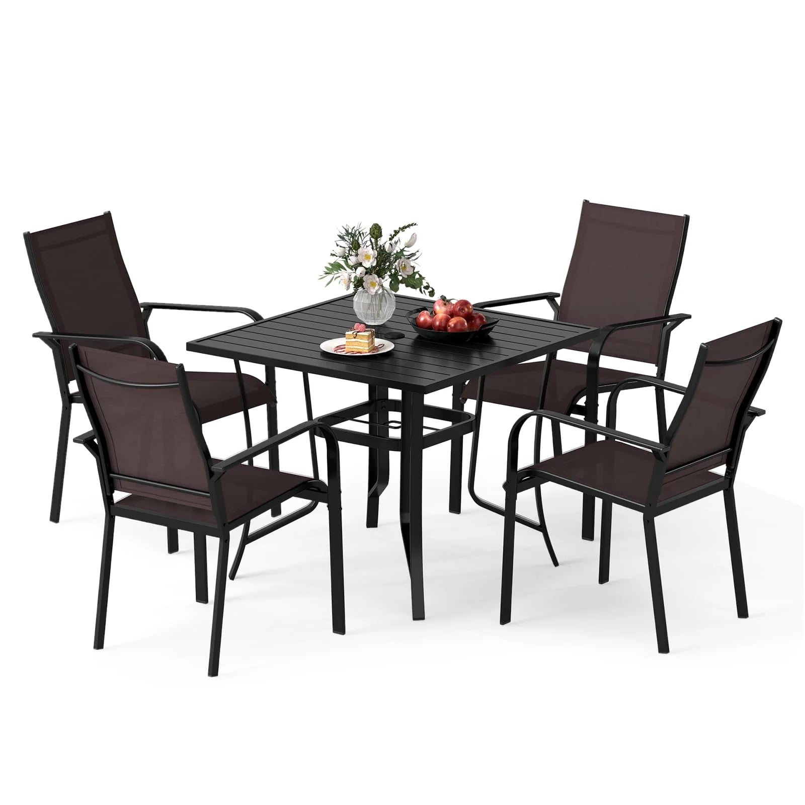 Tangkula 5 Pieces Patio Dining Set for 4 with Umbrella Hole - Product image 1