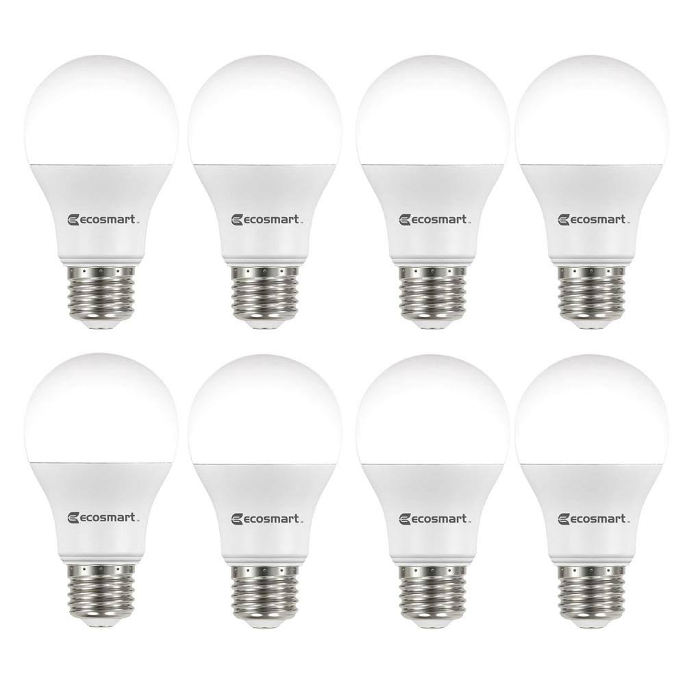 60 Watt Equivalent A19 Non Dimmable LED Light Bulb Soft White 8 Pack - Product image 1