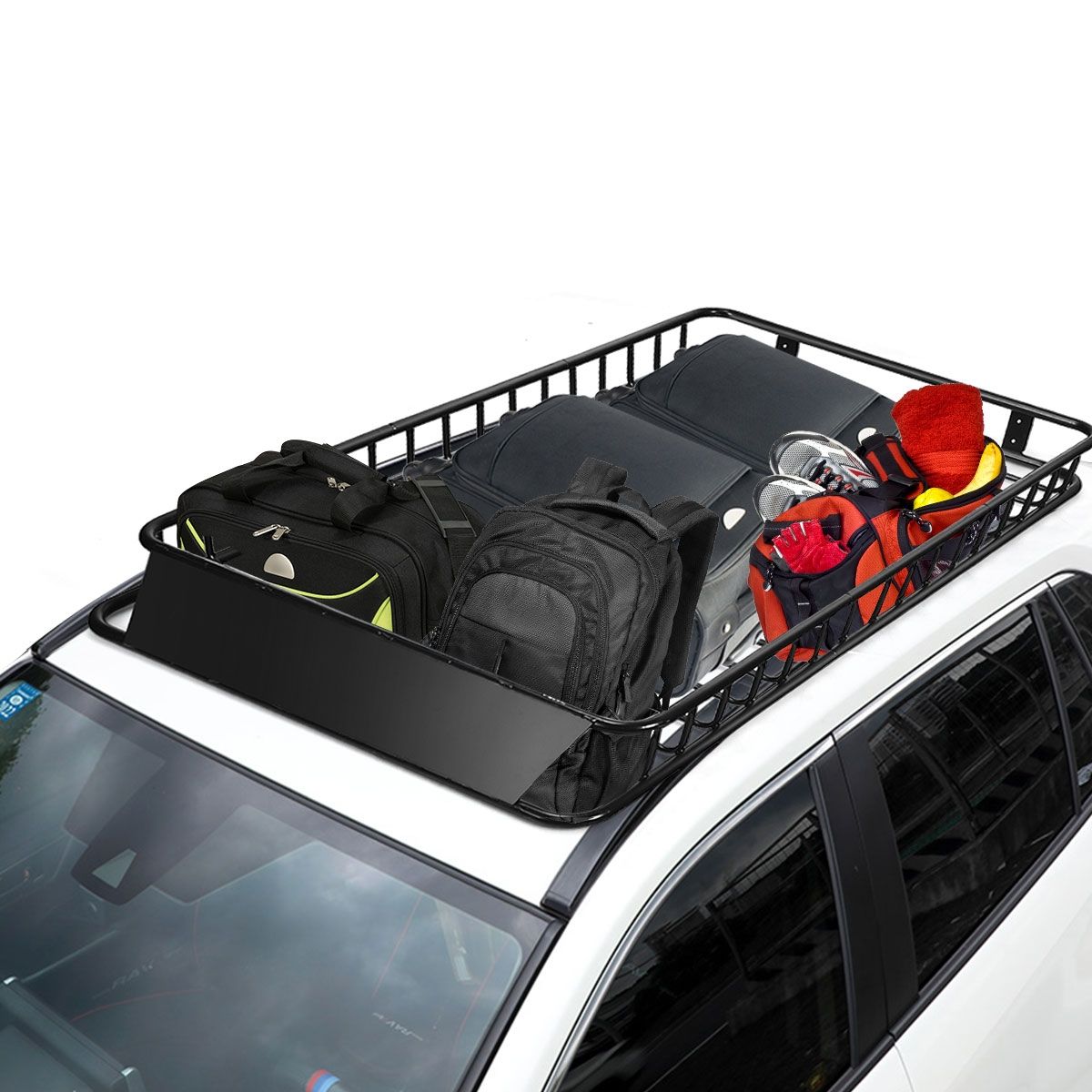 Universal Roof Rack 162 CM with 68 KG Capacity Roof Rack for Travel and Storage Black -