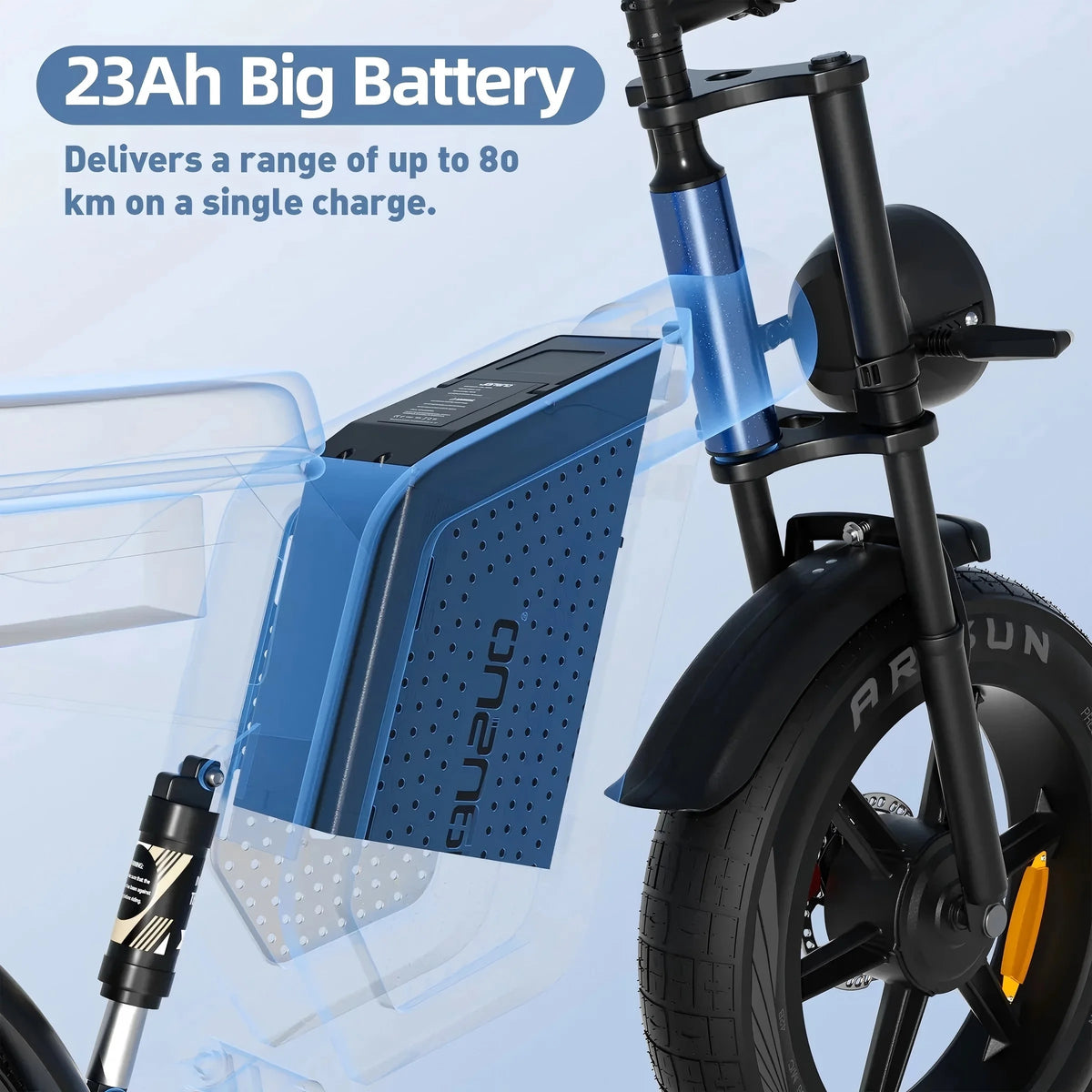 JANSNO X60 20" Fat Tire Ebike Electric Bike 1500W Dual Motor Dual Suspension 48V 23ah - Product image 6