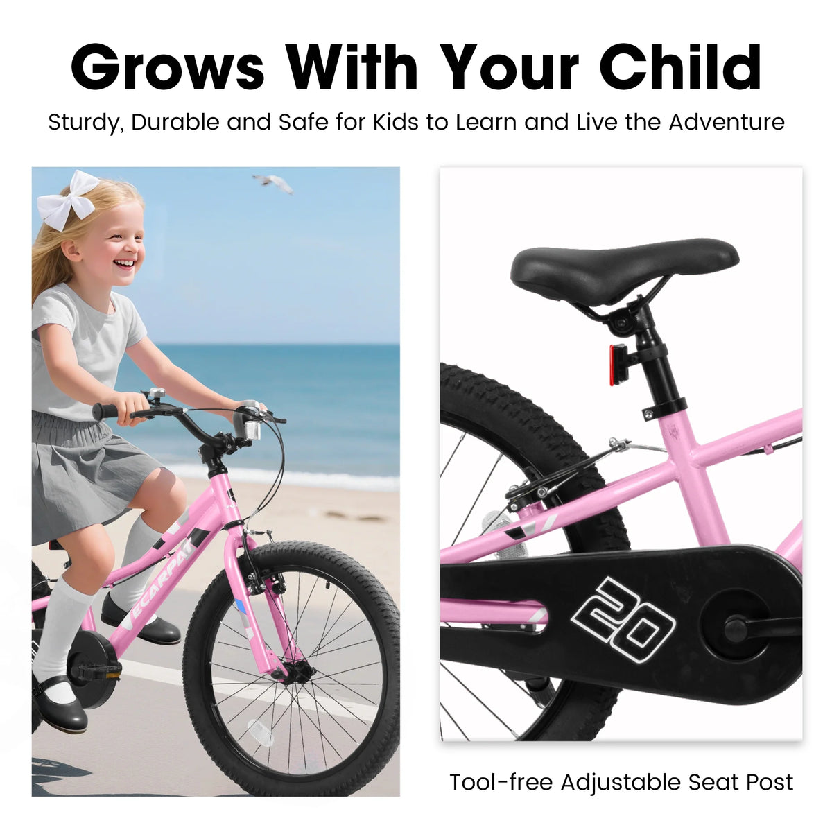 Ambifirner 20 in BMX Style Bike, Hi - Ten Carbon Steel Frame with Front V - Brake & Rear Coaster Brake - Product image 12
