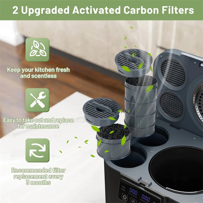 4L Electric Kitchen Composter, Smart Countertop Food Waste Compost Machine with Auto-Cleaning - Product image 7