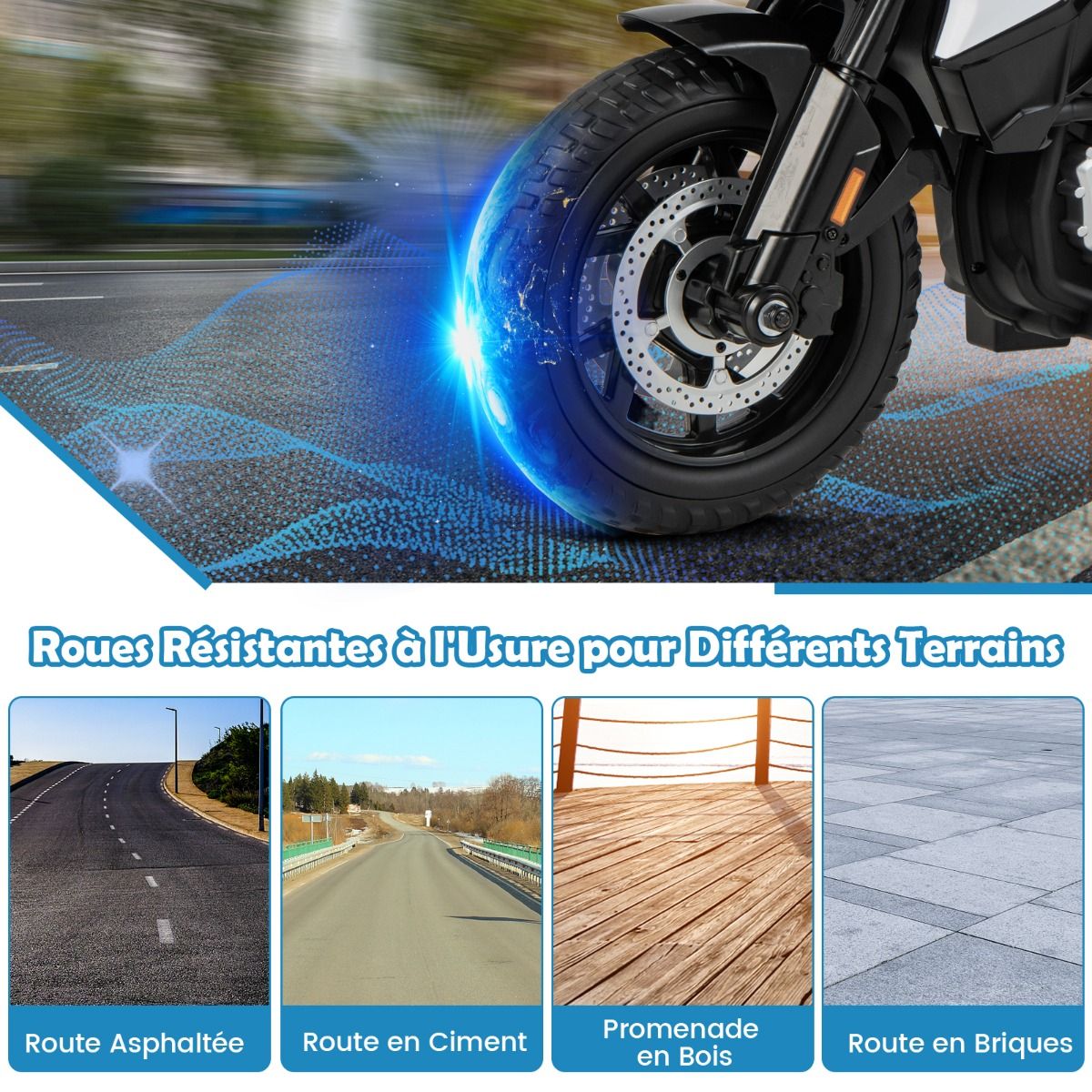 12V/7AH Electric Motorcycle for Children 6km/h Police Model with Horn Music Siren Headlights for 3-8 Years Old -