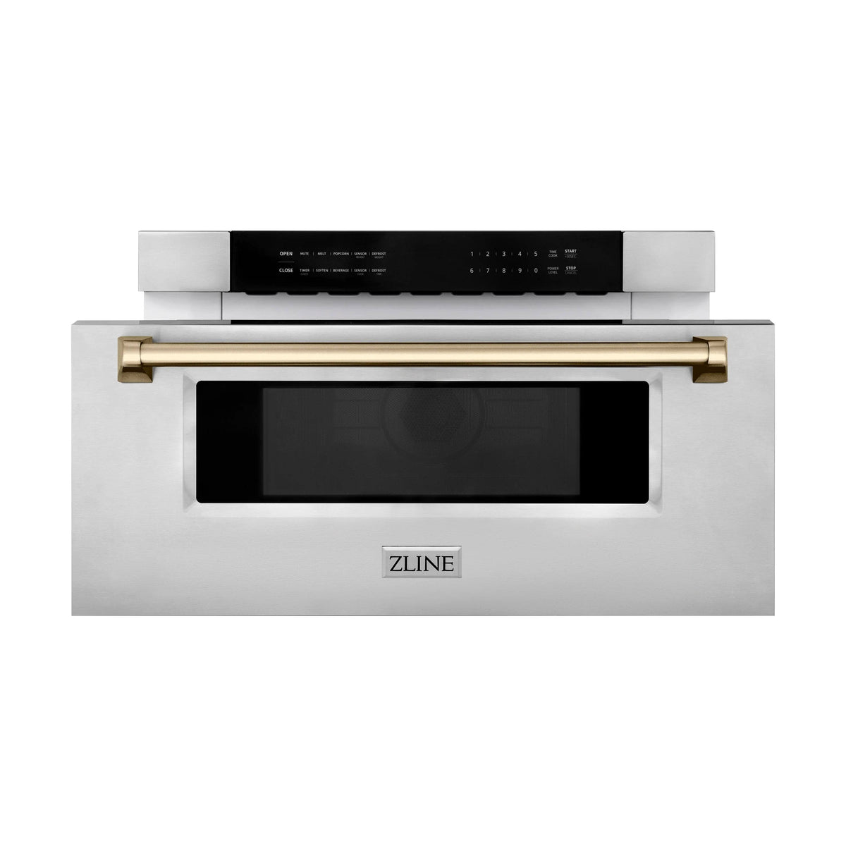 ZLINE Autograph Edition 30" 1.2 Cu. ft. Built-In Microwave Drawer Stainless Steel with Champagne Bronze - Product image 1