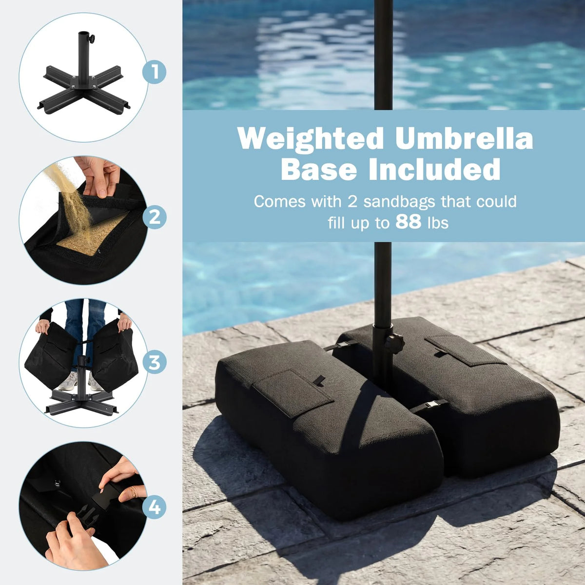 Tangkula 9 FT Patio Umbrella with Base Included - Product image 8