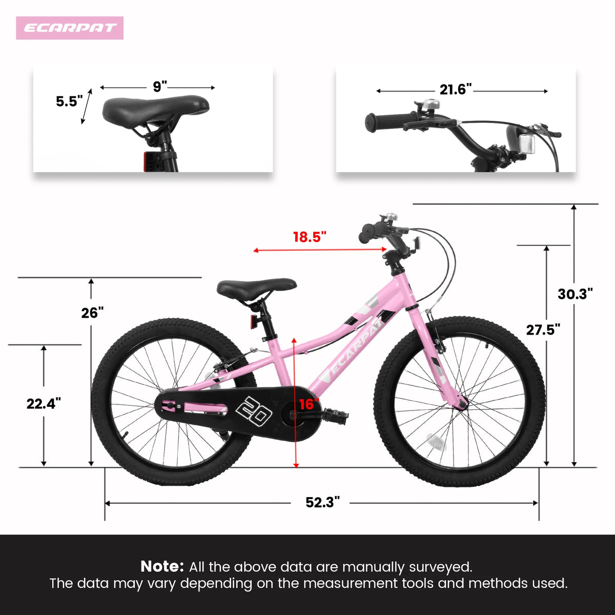 Ambifirner 20 in BMX Style Bike, Hi - Ten Carbon Steel Frame with Front V - Brake & Rear Coaster Brake - Product image 13