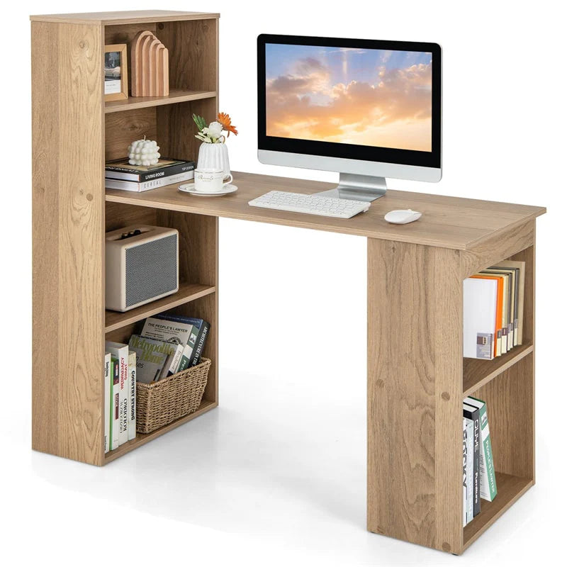 48" Computer Desk with 6-Tier Storage Shelves, 3-in-1 Reversible Writing Desk w/ Bookshelf & CPU Stand - Product image 21