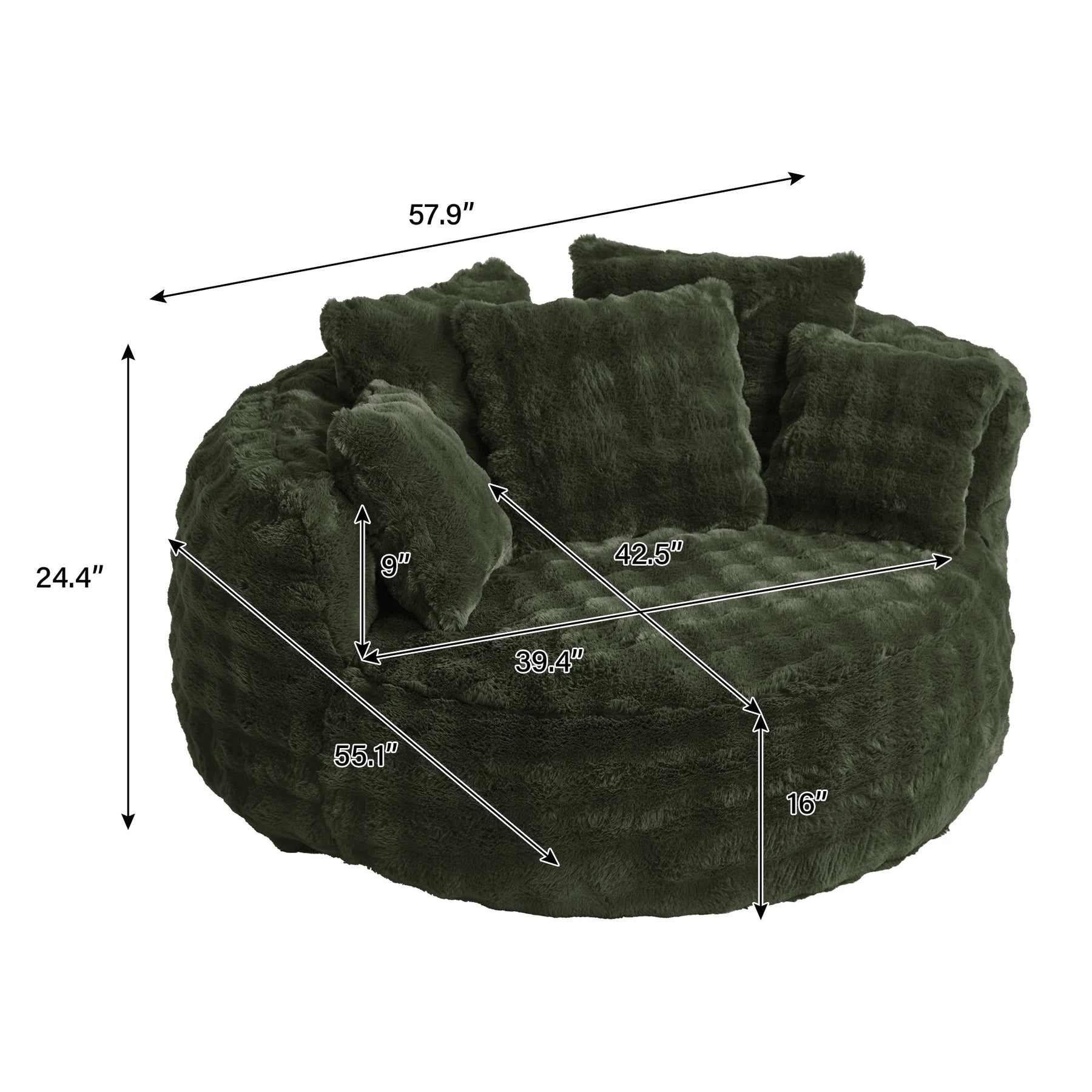 Wiilayok 58'' Oversized Chaise Lounge Chair Indoor, Thickened Backrest Sleeper Sofa Couch with Soft - Product image 20