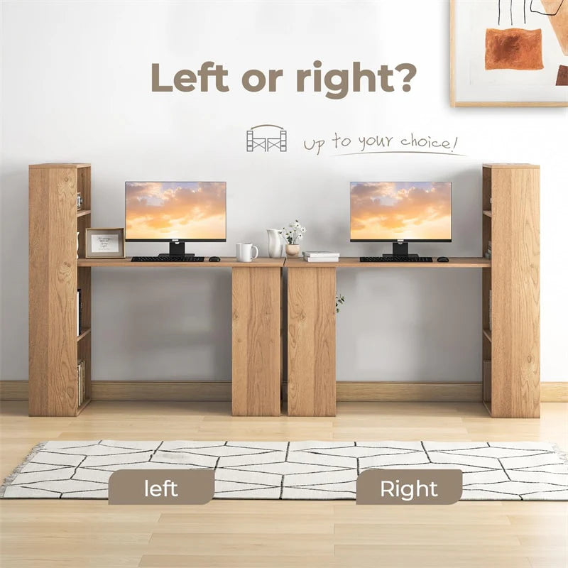 48" Computer Desk with 6-Tier Storage Shelves, 3-in-1 Reversible Writing Desk w/ Bookshelf & CPU Stand - Product image 28