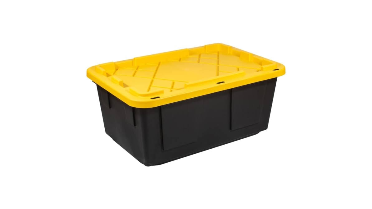 Office Depot Brand by Greenmade Professional Storage Totes, 23-Gallon, Black/Yellow - Product image 1
