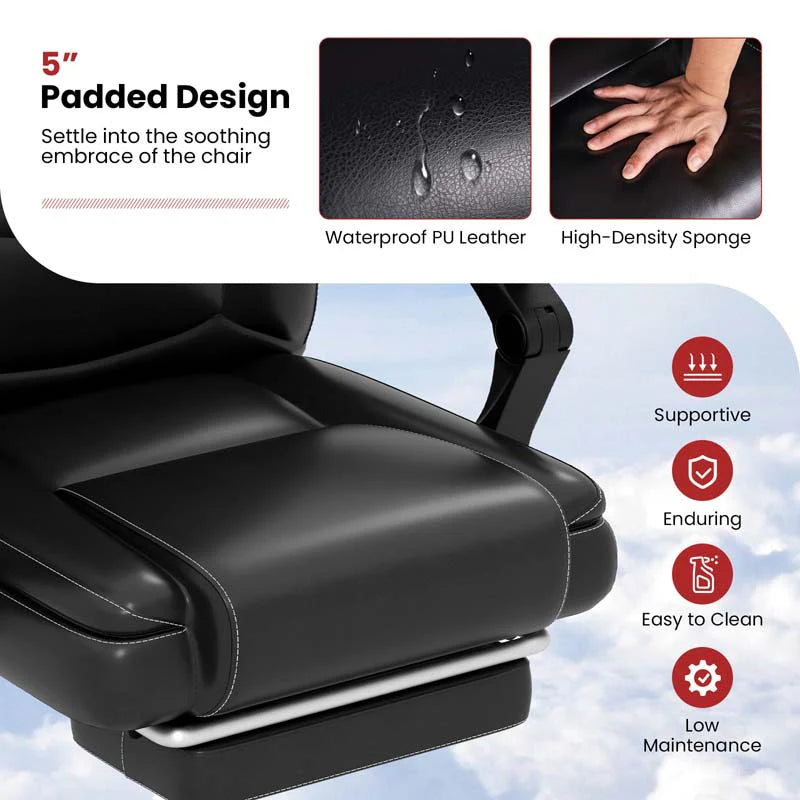 400 LBS Big and Tall Office Chair 6-Point Massage Executive Chair with Reclining Backrest - Product image 8