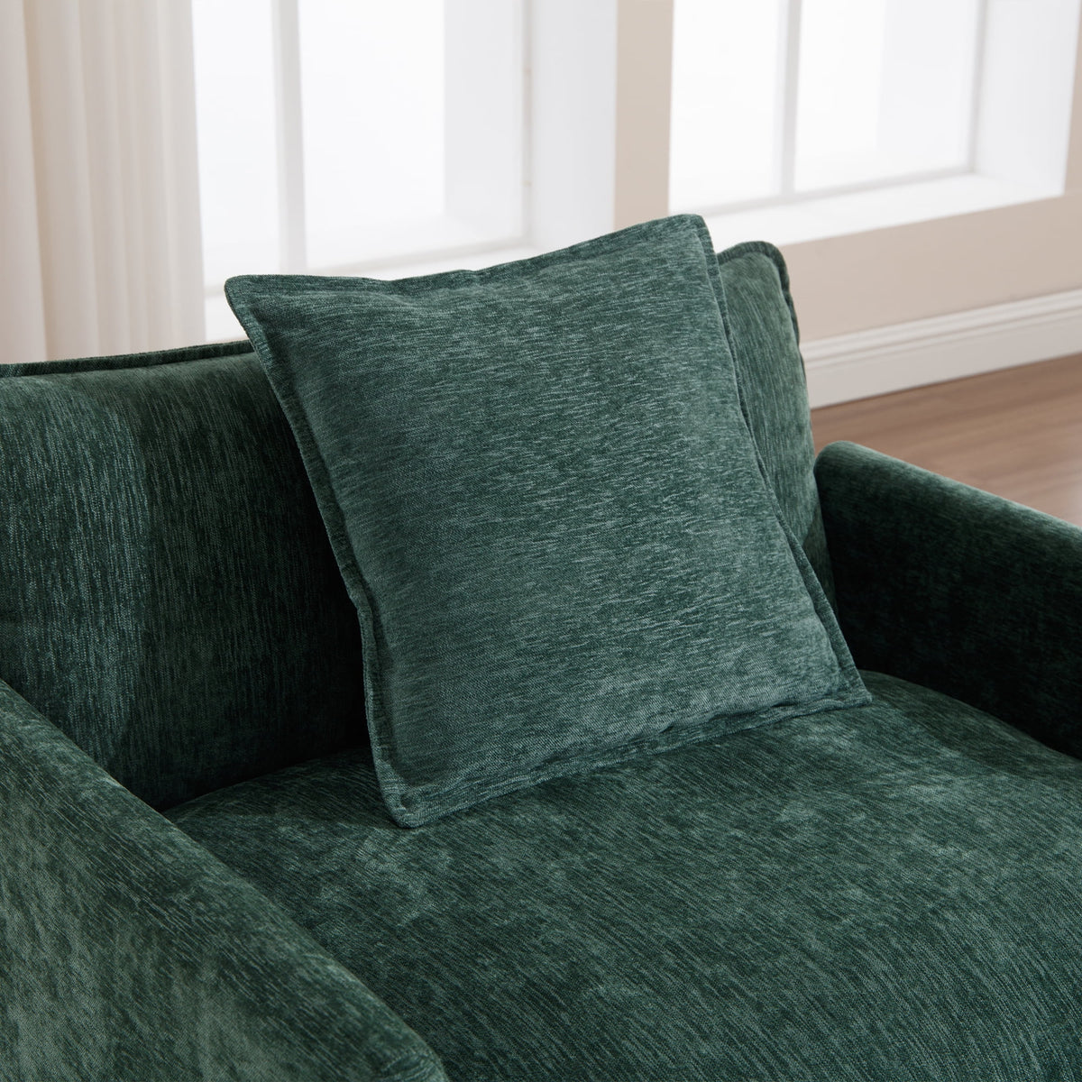 Muumblus Oversized Lounge Chair with Ottoman, Cloud Accent Armchair for Living Room, Beige Chenille - Product image 17
