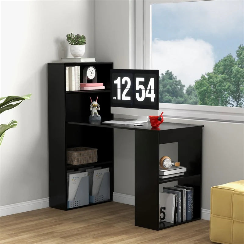 48" Computer Desk with 6-Tier Storage Shelves, 3-in-1 Reversible Writing Desk w/ Bookshelf & CPU Stand - Product image 12
