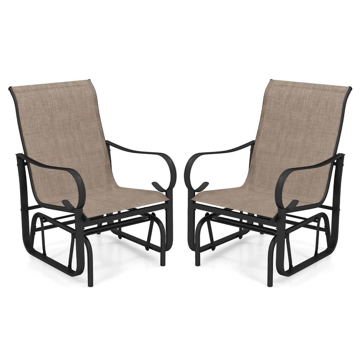 Tangkula Outdoor Glider Chairs Set of 2/4 with High Backrest Breathable Mesh Fabric and Metal Frame - Product image 1