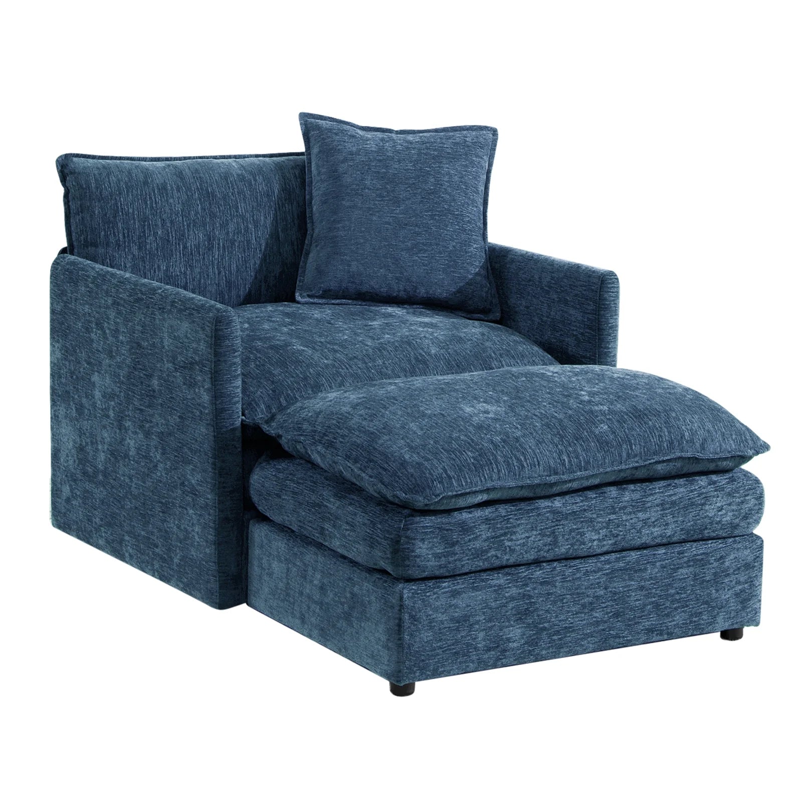 Muumblus Oversized Lounge Chair with Ottoman, Cloud Accent Armchair for Living Room, Beige Chenille - Product image 37