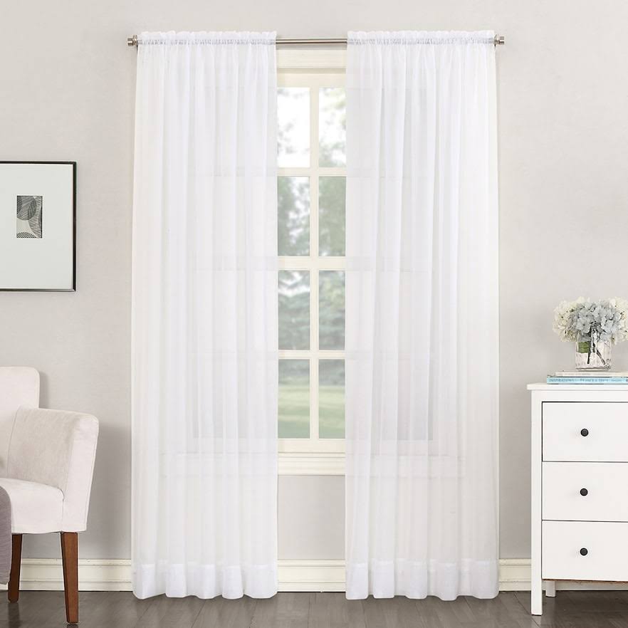 Emily Sheer Voile Window Panel, White - Product image 1