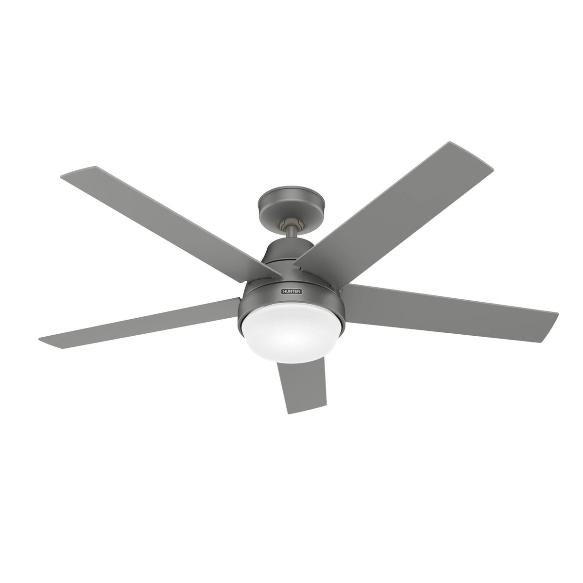 Hunter 52-Inch Aerodyne Matte Silver Ceiling Fan with LED Light - Product image 1