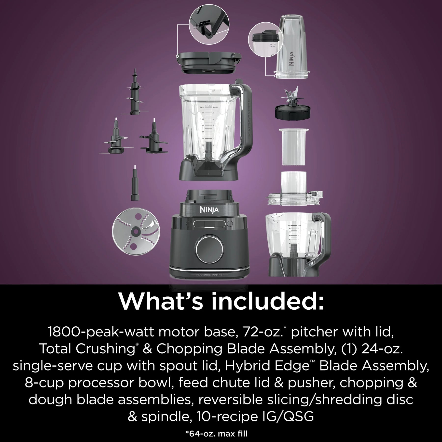 Ninja Detect Kitchen System Power Blender + Processor with Blend Sense Technology, Silver, TB400 - Product image 31